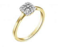 Pierścionek z żółtego złota z brylantami - 0,26 ct - próba 585. Żółte pierścionki Apart, z brylantem, złote. Za 3,990.00 zł.