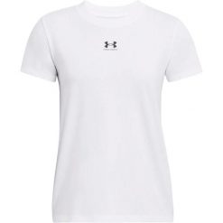 T-shirt damski Under Armour Rival Core. Białe t-shirty Under Armour, s, bez wzorów, z bawełny, bez kołnierzyka, bez ramiączek. Za 186.50 zł.