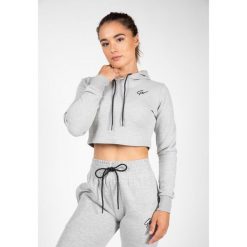 Pixley Crop Top Bluza z kapturem - Szary. Szare bluzy GORILLA WEAR, xs, bez wzorów, z kapturem. Za 161.00 zł.