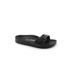 Klapki damskie Birkenstock Madrid Eva. Czarne klapki Birkenstock, bez wzorów, z materiału, bez obcasa. Za 199.00 zł.