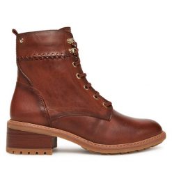 Botki Pikolinos. Brązowe botki Pikolinos, bez wzorów, bez obcasa, na słupku, bez zapięcia. Za 769.99 zł.