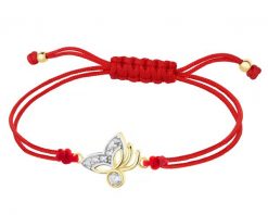 Bransoletka z cyrkoniami i elementami z żółtego złota - motyl. Żółte bransoletki Apart, z cyrkonią, złote. Za 659.00 zł.