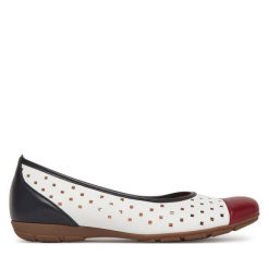 Baleriny Gabor. Białe baleriny Gabor, bez wzorów, bez obcasa. Za 359.99 zł.