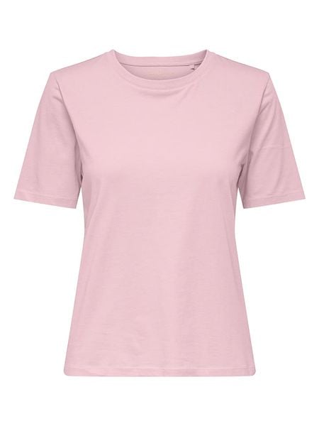 ONLY Koszulka w kolorze jasnoróżowym rozmiar: XL. Różowe bluzki Only, xl, bez wzorów, z bawełny, bez kołnierzyka, bez ramiączek. Za 42.95 zł.