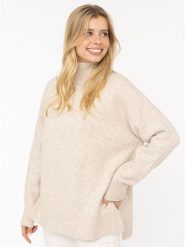Zwillingsherz Sweter w kolorze beżowym rozmiar: L. Brązowe swetry Zwillingsherz, l, bez wzorów, ze splotem, bez ramiączek. Za 232.78 zł.