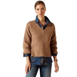 Sweter damski Ariat Blaydon. Brązowe swetry Ariat, na zimę, bez wzorów, bez ramiączek. Za 449.00 zł.