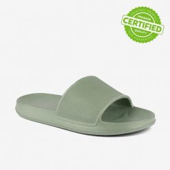 Klapki damskie Coqui Tora. Zielone klapki Coqui, bez wzorów, z materiału, bez obcasa. Za 116.99 zł.