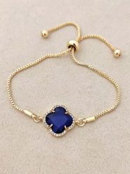 Luja Bijoux Pozłacana bransoletka z cyrkoniami i kocim okiem rozmiar: onesize. Niebieskie bransoletki Luja Bijoux, z cyrkonią, pozłacane. Za 63.95 zł.