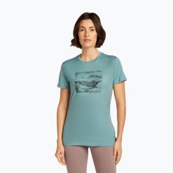 Koszulka damska icebreaker Merino 150 Tech Lite Terrain. Niebieskie bluzki Icebreaker, bez wzorów, sportowe, bez kołnierzyka, bez ramiączek. Za 289.99 zł.