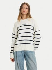 Guess Jeans Sweter W5BR03 Z3HM1 Écru Relaxed Fit. Swetry Guess Jeans, s, z aplikacjami, z bawełny, bez ramiączek. Za 389.99 zł.