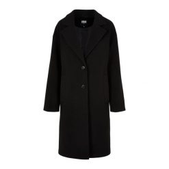 Długi Płaszcz Oversize Dla Kobiet. Czarne płaszcze Urban Classics, xl, bez wzorów, bez kaptura. Za 387.99 zł.