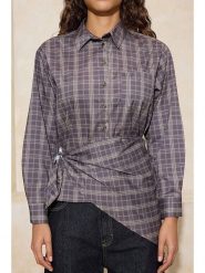 Trendyol Bluzka w kolorze szarym rozmiar: 40. Szare bluzki Trendyol, bez wzorów, bez kołnierzyka, bez ramiączek. Za 95.99 zł.