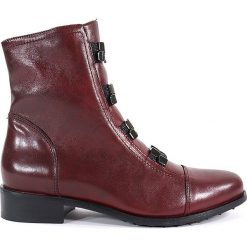 BOTKI DAMSKIE EKS 4757 BOR. Botki Eksbut, bez wzorów, ze skóry, bez obcasa, bez zapięcia. Za 249.00 zł.
