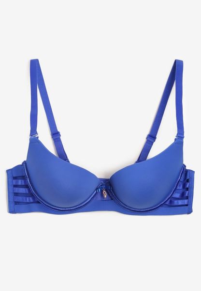 Granatowy Biustonosz Push Up z Regulowanymi Ramiączkami Dimarinsa. Niebieskie biustonosze Renee, bez wzorów. Za 29.99 zł.