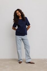 Damski T-Shirt w kolorze DARK NAVY - CAMAS-S/M. Niebieskie t-shirty Marsala, m, bez wzorów, z bawełny, bez kołnierzyka, bez ramiączek. Za 159.90 zł.