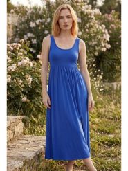 SOULSHAE Sukienka w kolorze granatowym rozmiar: L/XL. Niebieskie sukienki SOULSHAE, l, bez wzorów, z wiskozy, bez kołnierzyka, bez ramiączek, maxi. Za 148.95 zł.