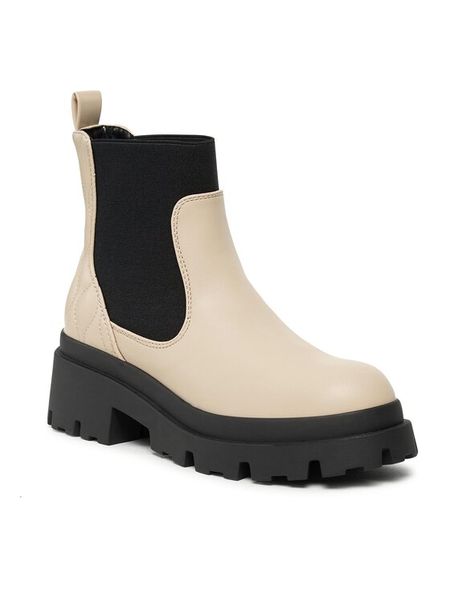 ONLY Botki 15304994 Beżowy. Brązowe botki Only, bez wzorów, ze skóry, bez obcasa, na płaskiej podeszwie, bez zapięcia. Za 249.99 zł.