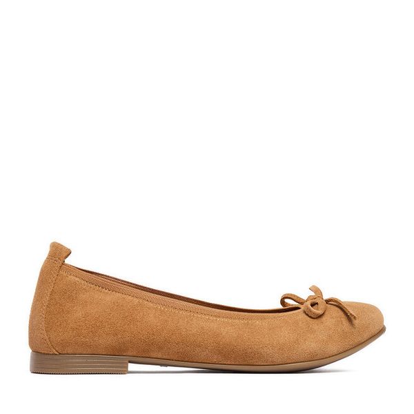 Baleriny Lasocki. Brązowe baleriny Lasocki, bez wzorów, bez obcasa. Za 159.99 zł.