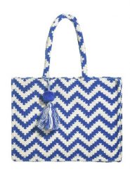 BLE Torebka w kolorze niebiesko-białym - 40 x 30 x 20 cm rozmiar: onesize. Białe torby na ramię BLE, z aplikacjami, z bawełny, na ramię, bez dodatków. Za 125.85 zł.