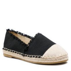 Espadryle DeeZee. Czarne espadryle DeeZee, bez wzorów, bez obcasa, bez zapięcia. Za 89.99 zł.
