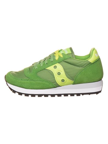 Saucony Sneakersy "Jazz" w kolorze zielonym rozmiar: 41. Zielone trampki Saucony, bez wzorów, z materiału, bez zapięcia. Za 248.38 zł.