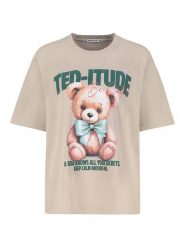 Sublevel Koszulka w kolorze beżowym rozmiar: S. Brązowe bluzki Sublevel, s, bez wzorów, z bawełny, bez kołnierzyka, bez ramiączek. Za 52.67 zł.