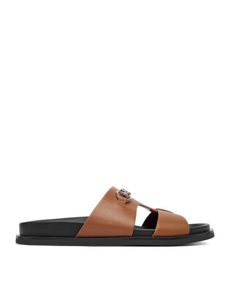 Nine West Klapki CEO-JDNW-05 Brązowy. Brązowe klapki Nine West, bez wzorów, ze skóry, bez obcasa. Za 169.99 zł.