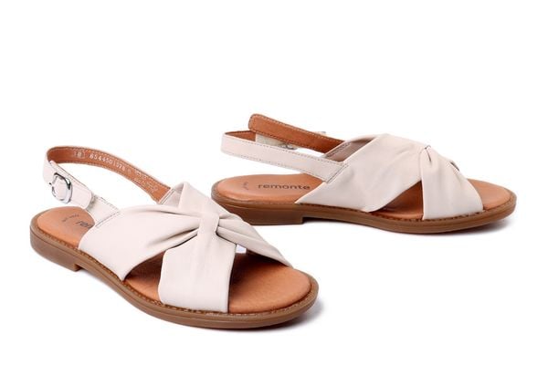 RIEKER REMONTE D3674-61 beige, sandały damskie. Brązowe sandały Rieker Remonte, bez wzorów, bez obcasa, bez zapięcia. Za 254.93 zł.