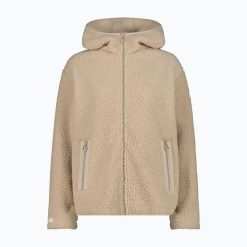 Płaszcz damski CMP 36P2916 Long Teddy. Brązowe płaszcze CMP, bez wzorów, bez kaptura. Za 348.43 zł.