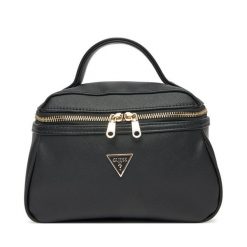 Kosmetyczka Guess. Czarne kufry i kosmetyczki Guess, z aplikacjami, bez dodatków. Za 269.99 zł.