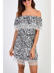 LA Angels Sukienka w kolorze białym rozmiar: XL. Białe sukienki LA Angels, xl, bez wzorów, z koronki, bez kołnierzyka, bez ramiączek, mini. Za 104.99 zł.