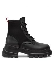 Tommy Jeans Trapery Tjw Chunky Lace Up Boot Mix Mat EN0EN02554 Czarny. Czarne trapery i śniegowce Tommy Jeans, z jeansu. Za 749.99 zł.