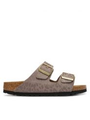 Birkenstock Klapki Arizona 1031941 Beżowy. Brązowe klapki Birkenstock, bez wzorów, ze skóry, bez obcasa. Za 449.99 zł.