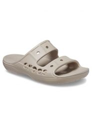 Crocs Klapki "Baya" w kolorze beżowym rozmiar: 36/37. Brązowe klapki Crocs, bez wzorów, z otwartym noskiem, bez obcasa. Za 79.21 zł.