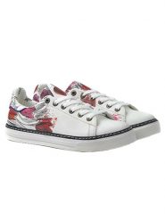 Goby Skórzane sneakersy w kolorze biało-czerwonym rozmiar: 38. Białe trampki Goby, bez wzorów, bez zapięcia. Za 245.96 zł.