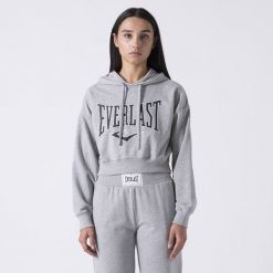 ICONIC BLUZA Z KAPTUREM KROTKA SIWY MELANZ BAWELNA, POLIESTER. Szare bluzy EVERLAST, l, bez wzorów, z bawełny, z kapturem. Za 242.75 zł.