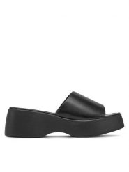 DeeZee Klapki ST024206-1 Czarny. Czarne klapki DeeZee, bez wzorów, z materiału, bez obcasa. Za 119.99 zł.
