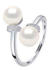 Mitzuko Srebrny pierścionek z perłami rozmiar: onesize. Szare pierścionki Mitzuko, z cyrkonią, srebrne. Za 332.52 zł.