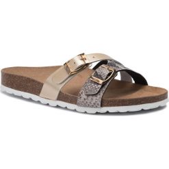 Klapki KAZAR - Dollie 45072-ST-13 Gold. Szare klapki Kazar, bez wzorów, ze skóry ekologicznej, bez obcasa. W wyprzedaży za 169.00 zł.