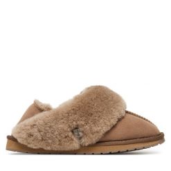 Kapcie EMU Australia. Brązowe obuwie domowe EMU Australia, bez wzorów, bez zapięcia. Za 529.99 zł.