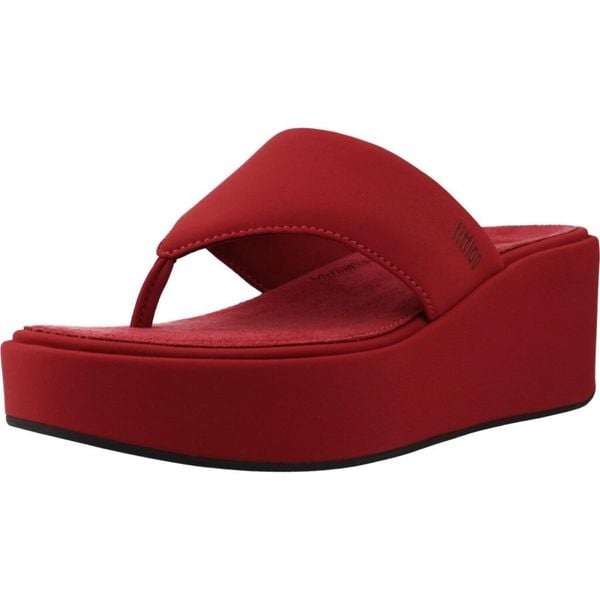 Sandały FITFLOP PLATFFORMS WEDGE Czerwony. Czerwone sandały FIT FLOP, bez wzorów, z syntetyku, bez obcasa, bez zapięcia. Za 319.00 zł.
