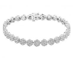 Bransoletka z białego złota z brylantami laboratoryjnymi - 18 cm - 5,67 ct - próba 585. Białe bransoletki Apart, z brylantem, złote. Za 21,990.00 zł.