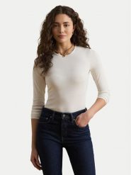 LAUREN RALPH LAUREN Bluzka 200680399002 Biały Slim Fit. Białe bluzki Lauren Ralph Lauren, m, bez wzorów, z bawełny, bez kołnierzyka, bez ramiączek. Za 356.99 zł.
