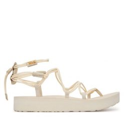 Sandały Teva. Brązowe sandały Teva, bez wzorów, bez obcasa, na koturnie, bez zapięcia. Za 289.99 zł.