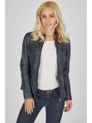 7eleven Skórzana kurtka w kolorze granatowym rozmiar: 48. Niebieskie kurtki 7eleven, bez wzorów, ze skóry, bez kaptura. Za 434.99 zł.