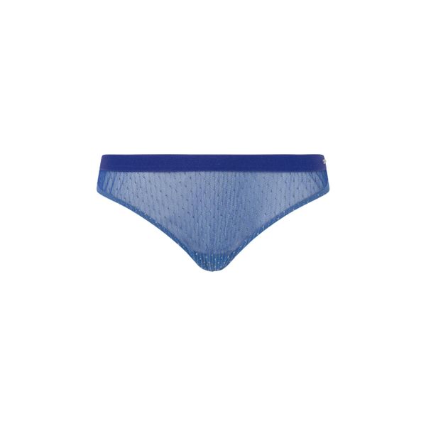 Figi damskie Pepe Jeans Lurex Thong. Niebieskie figi Pepe Jeans, m, bez wzorów, z jeansu. Za 102.75 zł.