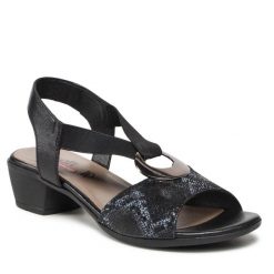 Sandały Go Soft. Czarne sandały GO SOFT, bez wzorów, bez obcasa, na słupku, bez zapięcia. Za 179.99 zł.