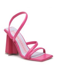 Chiara Ferragni Sandały CF3134-011 Różowy. Czerwone sandały Chiara Ferragni, bez wzorów, ze skóry, bez obcasa, na słupku, bez zapięcia. Za 929.99 zł.