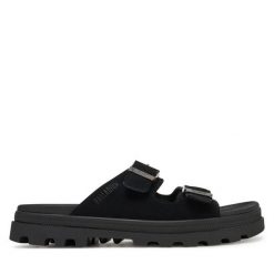 Klapki Palladium. Czarne klapki Palladium, bez wzorów, bez obcasa. Za 229.99 zł.