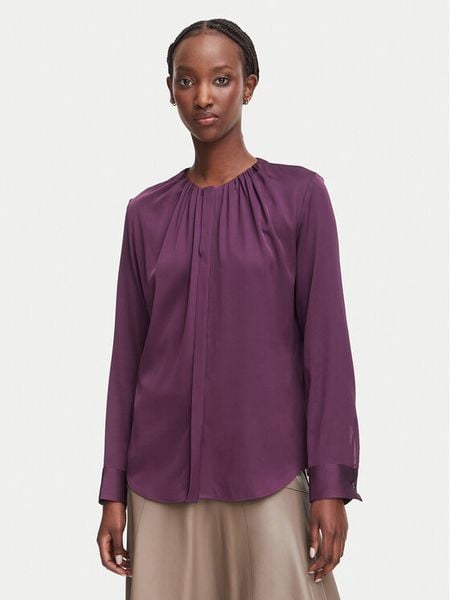 BOSS Bluzka Banorah 50571073 Fioletowy Regular Fit. Fioletowe bluzki Boss, bez wzorów, z jedwabiu, bez kołnierzyka, bez ramiączek. Za 1,249.00 zł.